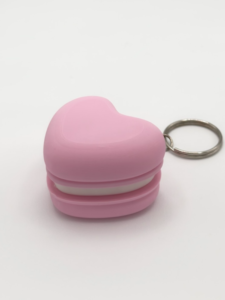 Heart Macaron Clicky Fidget Keychain – Pink