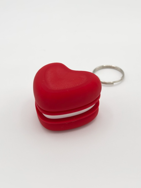 Heart Macaron Clicky Fidget Keychain – Red
