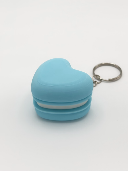 Heart Macaron Clicky Fidget Keychain – Blue